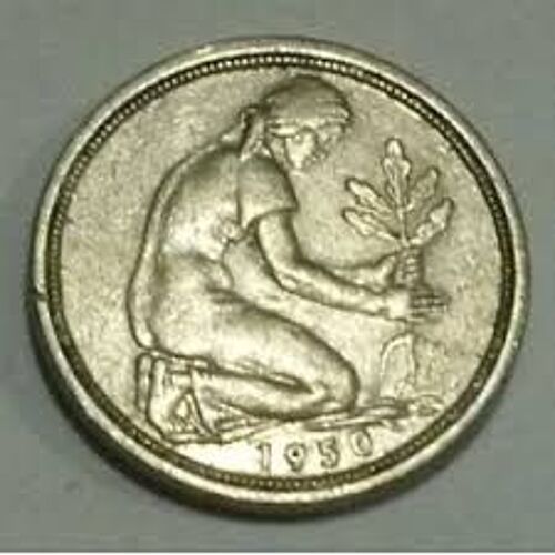 Allemagne ( R F A) = Pièce De 50 Pfennig, Année 1950, Avec Lettre J