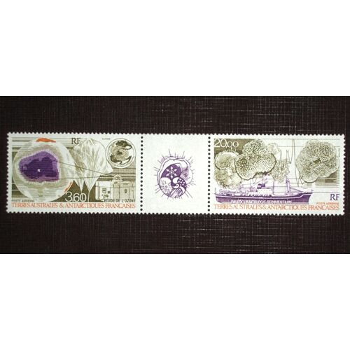 Taaf Poste Aérienne N° 117a Neuf Sans Charnière De 1991 - Triptyque Avec Vignette Centrale 3f60 + 20f « Etude Des Climats » - Cote 15 Euros