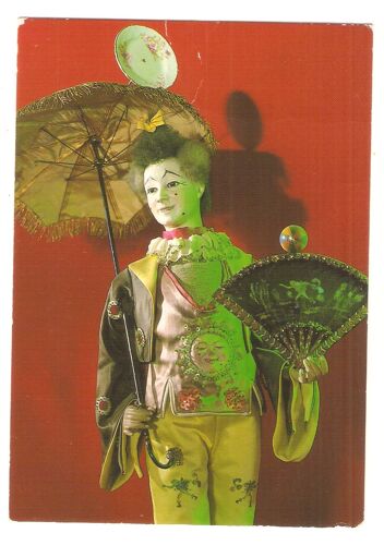 Monaco Clown Au Parapluie Collection De Galéa Poupées Et Automates D'autrefois Parapluie Eventail Carte Postale Fan