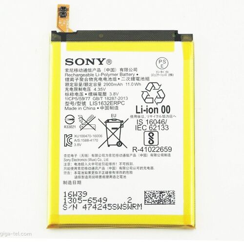Batterie Original Sony 1305-6549 Lis1632erpc 2900mah Pour Xperia Xz F8131