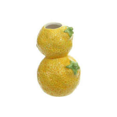 VASE DOLOMITE DOUBLE CITRON 10X8.5X14CM JAUNE