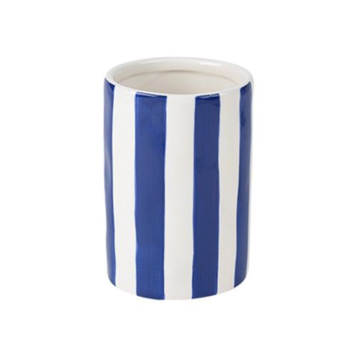 VASE CYLINDRIQUE CÉRAMIQUE 9.5X13.5CM BLEU ROI