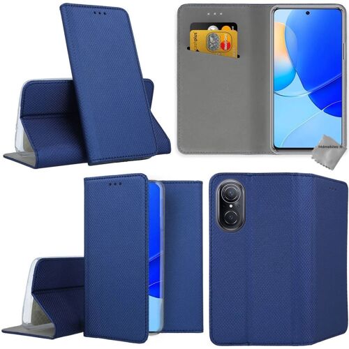 Housse pour Huawei Honor 50 SE / Nova 9 SE - etui coque pochette portefeuille + verre trempe - BLEU MAGNET