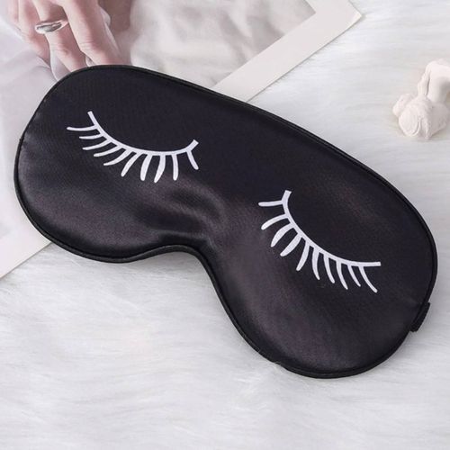 Masque Pour Les Yeux En Imitation Soie,Respirant,Imprimé Légion,Double Face,1 Pièce-Moyen-Black