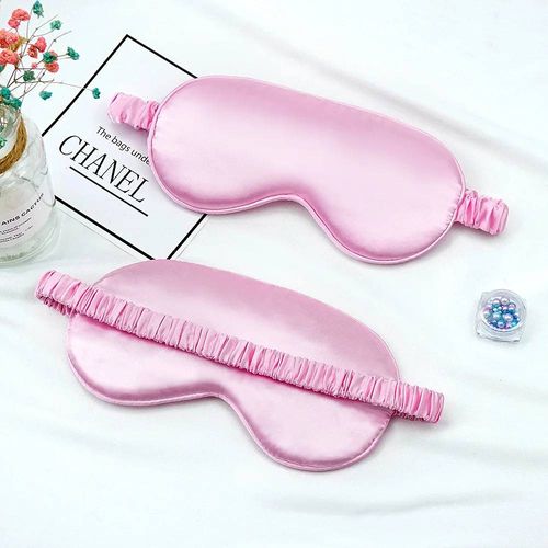 Patch Pour Les Yeux En Imitation Soie,Ombrage,Masque Pour Les Yeux,Couverture De Relaxation De Voyage,Bouclier De Santé Pour Dormir,Outils De Soins Oculaires Doux--Pink