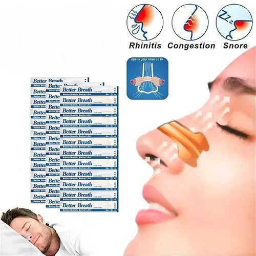 50 Pièces Souffle Bandes Nasales Aide Droite Arrêter De Ronfler Patch Nasal Bon Patch De Sommeil Produit Souffle Plus Facile Aide Au Sommeil Decive--Rb110-Bt 50pcs