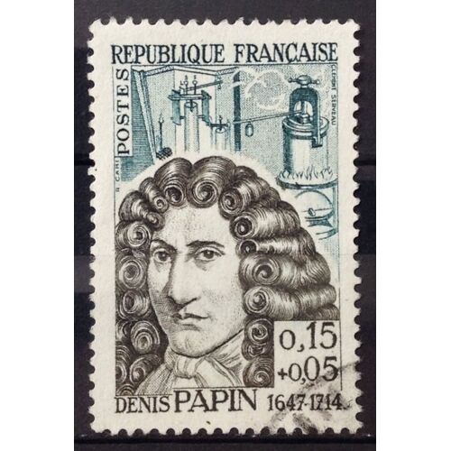 Célébrités 1962 - Denis Papin 0,15+0,05 (Superbe N° 1345) Obl - France Année 1962 - N24489