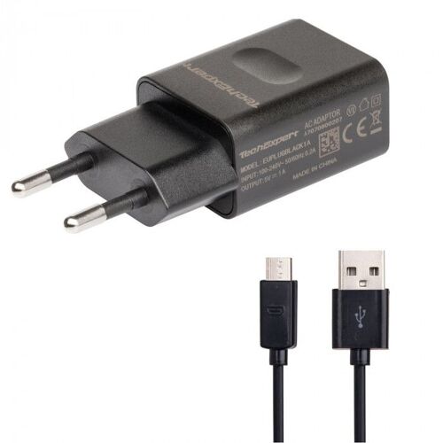 Chargeur Secteur Vers Usb Noir + Cable Pour Liseuses Ebookw Avec Port Micro Usb