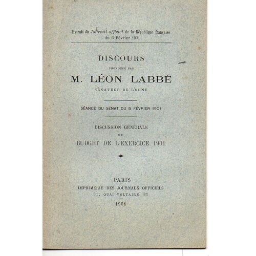 Séance Du Sénat Du 5 Février 1901 - Discussion Générale Du Budget De L'exercice 1901