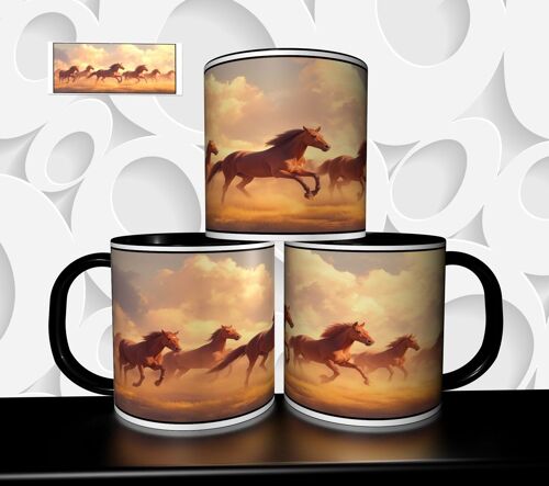 Mug Tasse À Café - Illustration Chevaux Sauvages 4317