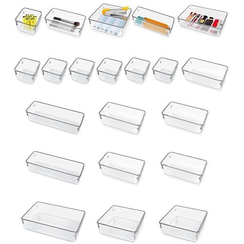 16pcs Organisateur Tiroir Rangement Maquillage - Rangement Bureau Pour Accessoire Bureau, Rangement Tiroir Cuisine, Rangement Salle De Bain