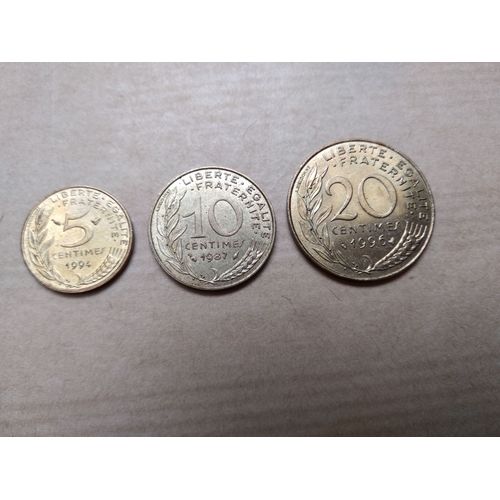 Lot De 3 Pièces De 5, 10 & 20 Centimes 1987 / 1996