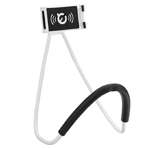 Support Telephone,360° Rotatif Support Autour Cou Flexible Mobile Phone Holder Stand Lazy Bracket Pour Lit Multifonction Support Smartphone Bureau Réglable Support (Blanc)
