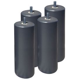 Elea - Jeu De 4 Pieds 20 Cm Gris Anthracite Pour Sommier Tapissier