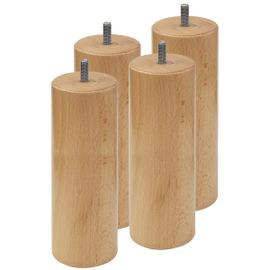 Elea - Jeu De 4 Pieds 20 Cm Naturel Pour Sommier Tapissier