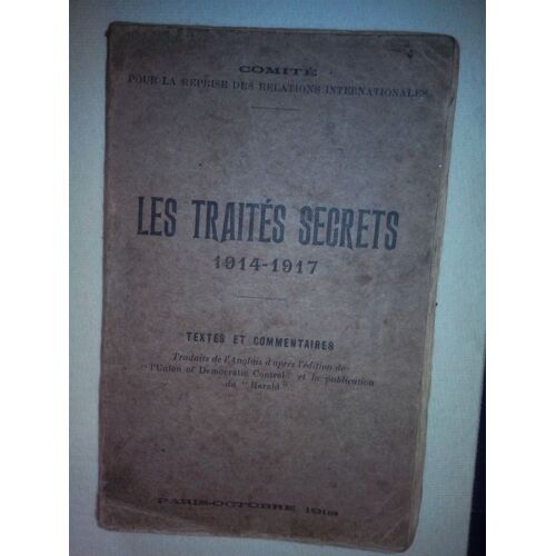 Les Traités Secrets 1914 1917