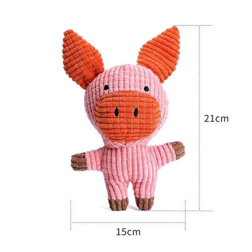 Jouets En Peluche Mignons Pour Animaux De Compagnie, Vache, Lapin, Chien À Mâcher, Sifflement Grinçant, Slaura Impliqué, Jouets En Peluche Mignons--Pig