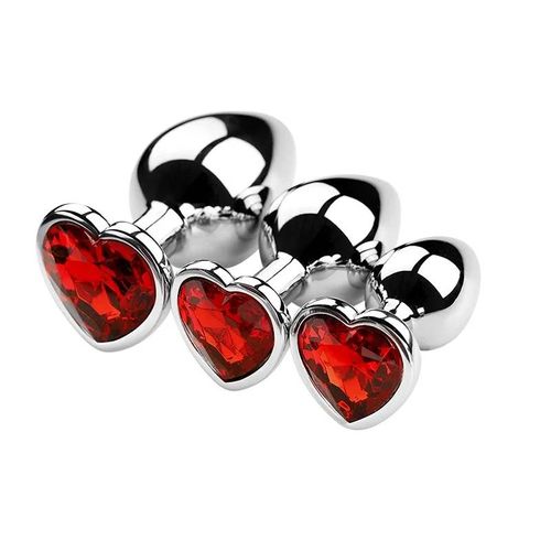 Plug Anal En Métal S/M/L, 3 Pièces, Jouet Sexuel Pour Femmes, Hommes, Couples, Jeu Pour Adultes, Masturbateur, Diamant Anal, Sex Shop--Ap01-Sml-Zx-Rd