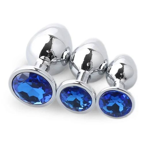 Plug Anal En Métal Pour Hommes Et Femmes, Jouets Sexuels Pour Couples, Masturbateur De Jaune D'oeuf, S, M, L, Diamond Sex Shop, 3 Tailles, Ensemble--975-Dark Blue