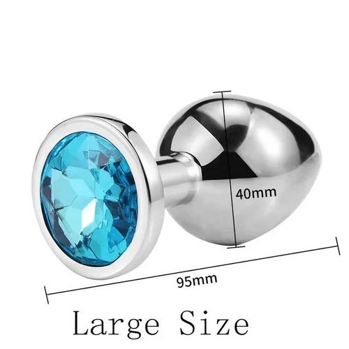 Plug Anal En Métal Pour Hommes Et Femmes, Jouets Sexuels Pour Couples, Masturbateur De Jaune D'oeuf, S, M, L, Diamond Sex Shop, 3 Tailles, Ensemble--Ry-003 Light Blue