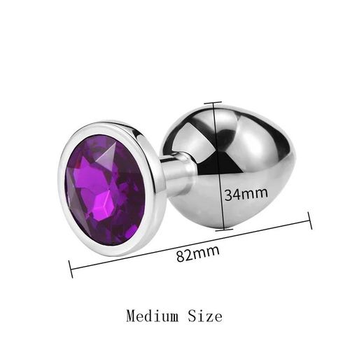 Plug Anal En Métal Pour Hommes Et Femmes, Jouets Sexuels Pour Couples, Masturbateur De Jaune D'oeuf, S, M, L, Diamond Sex Shop, 3 Tailles, Ensemble--Ry-002 Deep Purple