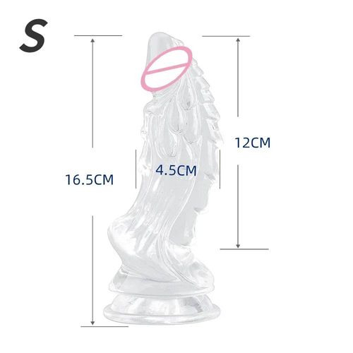Godemiché Dragon Pour Femmes, Grand Gode Anal Avec Ventouse, Gode Monstre Doux, Plug Anal En Silicone, Masseur De Prostate, Jouets Sexuels Pour Hommes-Transparent-S-