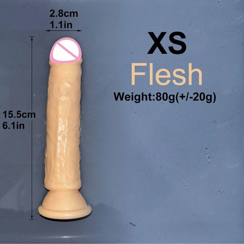 Pas Cher 5 Couleurs Petit Gode Transparent Ventouse Gelée Bite Femmes Érotique Anal Jouets Sexuels Doux Clito Masturbateurs Vaginaux Pénis--Flesh-Xs
