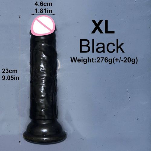 Pas Cher Transparent 5colers Réaliste Gelée Gode Masturbateurs Vaginaux Doux Petit Pénis Femmes Jouets Sexuels Anaux Gay Ventouse Bite--Black-Xl