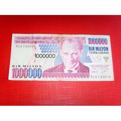 Billet De 1000000 Bir Mylion Turk Lirasi