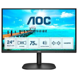 AOC 24B2XDAM - B2 Series - écran LED - 24" (23.8" visualisable) - 1920 x 1080 Full HD (1080p) @ 75 Hz - VA - 250 cd/m² - 3000:1 - 4 ms - HDMI, DVI, VGA - haut-parleurs - noir