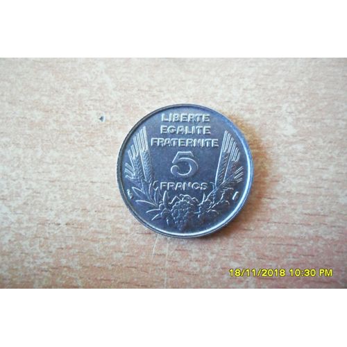 5 Francs "Bazor" De 1933 En Sup.