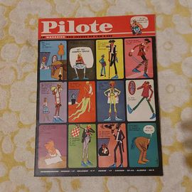 Pilote N°225 -6eme Année -13 Février 1964-Hebdomadaire-Magazine Des Jeunes De L'an 2000-Mardi Gras Travaillez Du Chapeau-Le Sorcier Du Rio Grande-Astérix Cléopatre-Poster Central Pilotorama:Les Francs