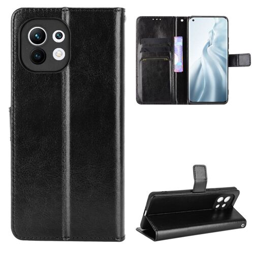 Coque Xiaomi Mi 11,Etui pour Xiaomi Mi 11,Coque en cuir pour Xiaomi Mi 11,Convient a Etui la Xiaomi Mi 11,Noir