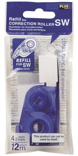 Plus Japan Recharge Pour Roller De Correction Lateral Rechargeable Sw 12m X 4.2mm Bleu
