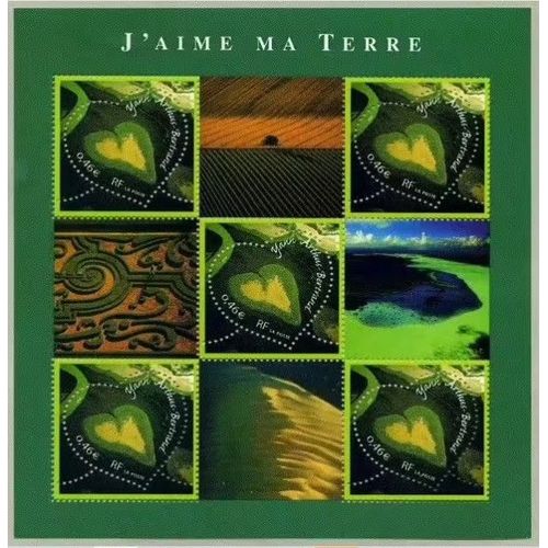 France 2002, Très Beau Bloc Feuillet Neuf** Luxe Yvert 43, J'aime Ma Terre, 5 Timbres 3459, Coeur Végétal Par Yann Arthus Bertrand -