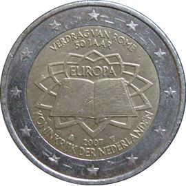Pièce De 2 Euros Commémorative Pays-Bas 2007 Traité De Rome