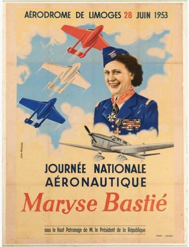 Affiche Maryse Bastié Limoges 1953