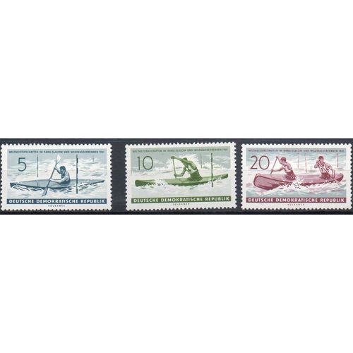 Allemagne De L'Est Timbres Championnat De Canoë 1961