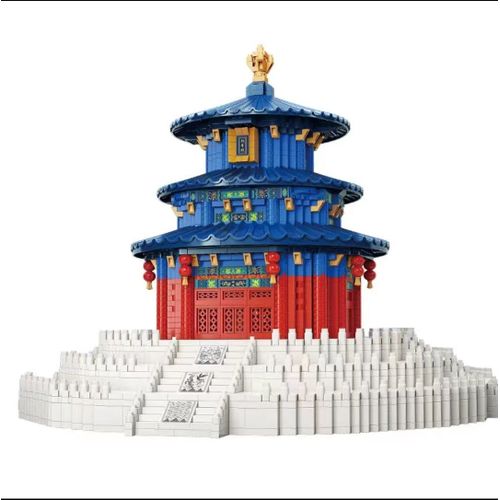 Modèle Chinois De Construction De Microparticules De Blocs De Construction Puzzle Puzzle Toys Ornaments Gift [Temple Du Ciel Priant Pour L'année Salle]