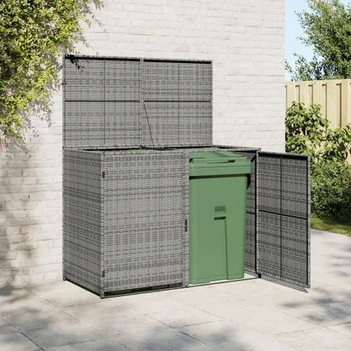 Prolenta Premium - Abri De Poubelle Double Résine Tressée Anthracite 148x77x111cm