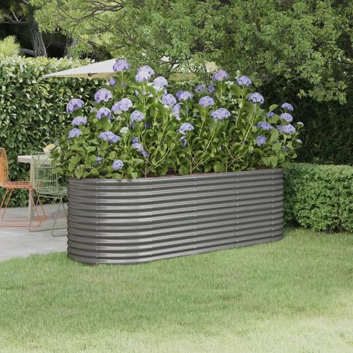 Prolenta Premium - Lit Surélevé De Jardin Acier Enduit De Poudre 224x80x68 Cm Gris