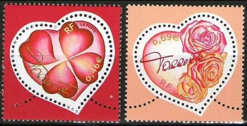 France 2003, Très Beaux Timbres Neufs** Luxe Yvert 3538 & 3539, Pour La Saint Valentin, Dites Le Avec Des Coeurs - 2 Timbres Coeur Par Torrente. -