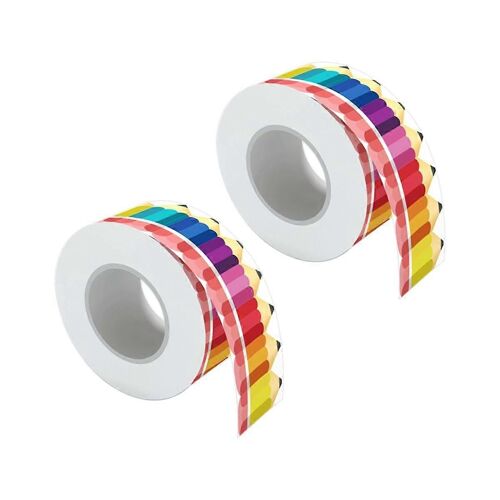 2 Rouleau Bulletin Bordures Autocollants Crayons Bordure Décoration Rentrée Scolaire Bordures Pour Tableau Noir D