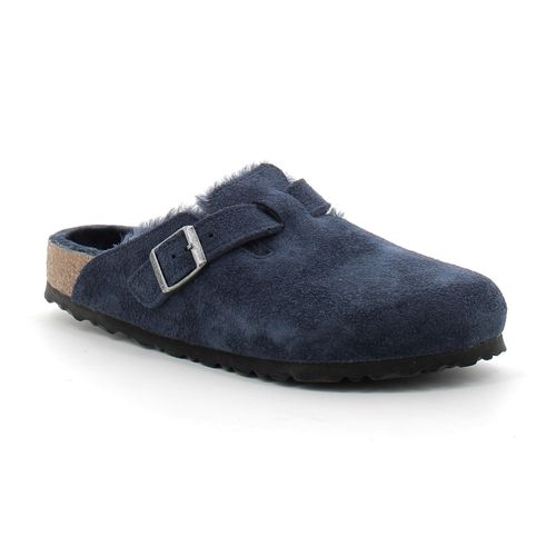 Birkenstock Sabot En Fourrure Pour Adulte Boston Bleu