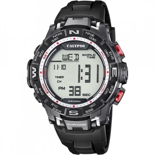 Calypso Montre Homme Digital Chrono Silicone Noir K5816/4