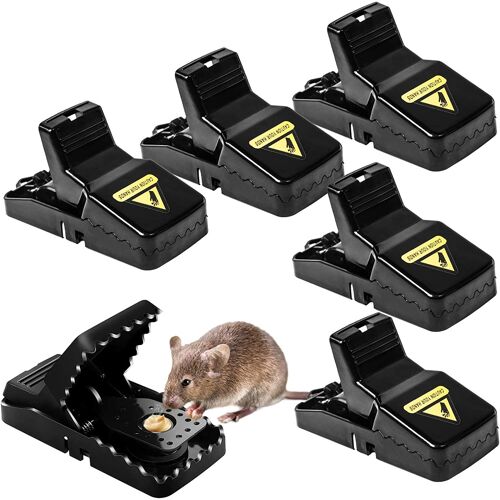 Tapetteà Souris Rats Plastique Réutilisable,6PCS Piege Souris Maison Professionnel pour l'intérieur et l'extérieur, tapetteà Rat Facile à Utiliser