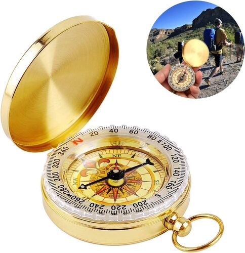 Boussole,Camping Boussole En Métal,Boussole De Poche,Vintage Boussole Waterproof Portable Enfants Boussole,Pour Voyage Randonné Exploration