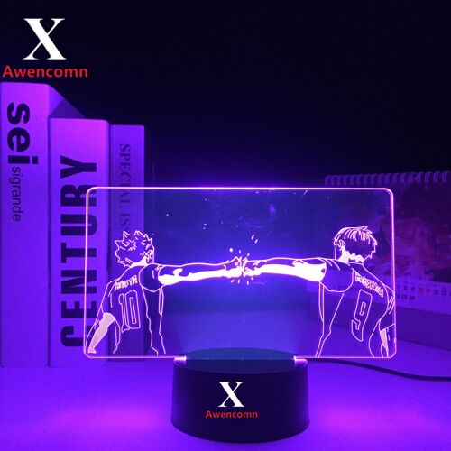 Anime Haikyuu Hinata Shoyo Tobio Kageyama Led Veilleuse Pour Enfants Décor De Chambre À Coucher Veilleuse Cadeau D'anniversaire Enfant Lampe Manga 3d