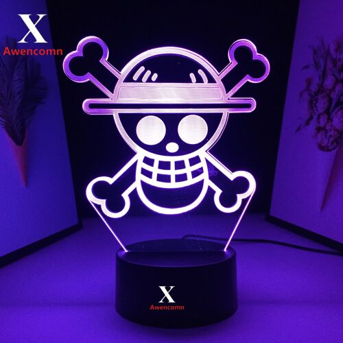 Lampe Led En Forme De Drapeau Pirate, En Acrylique, Luminaire Décoratif D'intérieur, Idéal Pour La Chambre D'un Enfant, Idéal Comme Cadeau