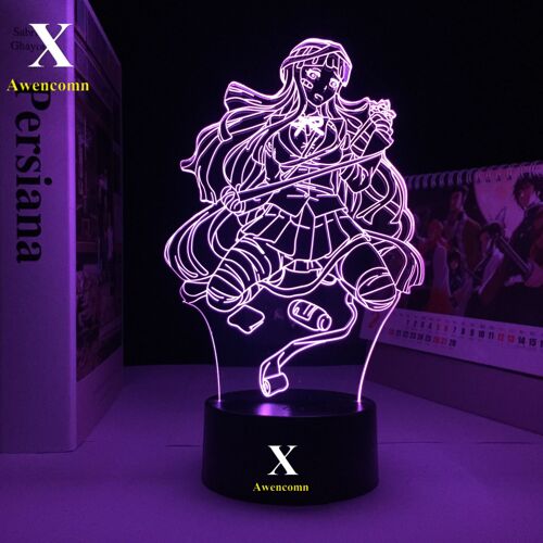 Lampe 3d À 3 Led En Acrylique, Veilleuse, Figure Mika Tsumiki, Pour Décor De Chambre À Coucher, Cadeau Pour Enfants